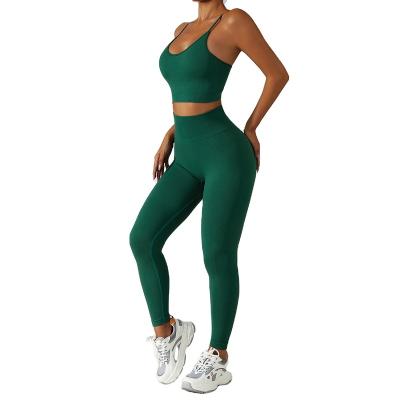 China Breathable New Style Seamless Gym Clothing For Women High Waist Yoga Shorts Set Fitness Longsleeve Crop Legging Bra Workout Top Sets for sale