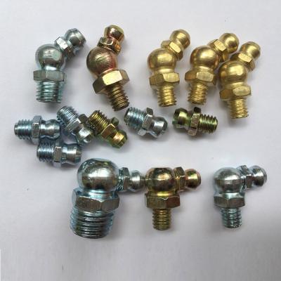 China Brass Heavy Duty Straight 45 Degree 90 Degree Type All Brass Grease Nipple Fitting for sale