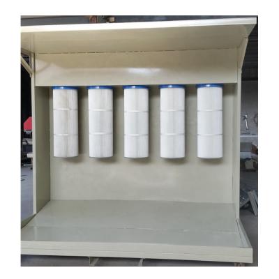 China Portable Low Cost Manual Powder Spray Booth With Powder Filter Recovery Device for sale