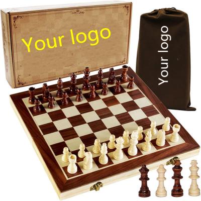 China Chess Game Competition Controllers Folding Chess Wooden Chess Pieces Board Game Magnetic Chess Set For Kids for sale