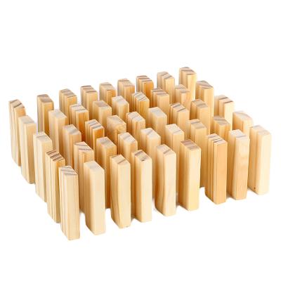 China Custom Color Box Wooden Toy 54pcs Burrless Building Block For Kids for sale