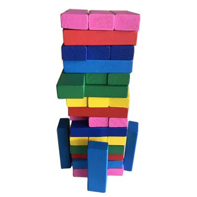 China Custom 48pcs Expression Wooden Puzzle Box Color Building Blocks For Kids for sale