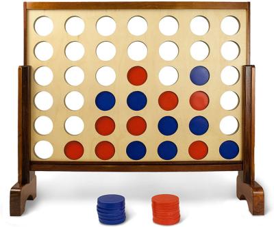 China Eco - Friendly Material Wooden Connect 4 , Giant Connect Four Game , Wooden Garden Games Four In A Row Toys for sale