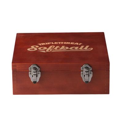 China Handmade Custom Baseball Storage Keepsake Gift Wooden Carft Tool Box for sale