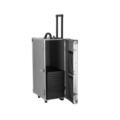 China High Quality Aluminum Tool Suitcase Trolley Luggage Jewelry Case With Trays for sale