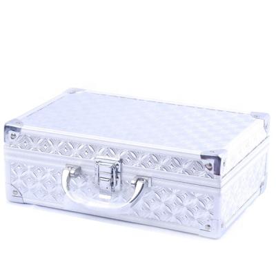 China Simple Aluminum Nail Aluminum Hairdresser Beauty Cosmetic Suitcase for sale