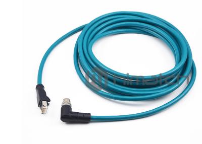 Cina Gatto industriale 5e, Rj45 del cavo di Ethernet del grado al maschio del cavo di Ethernet M12 8P in vendita