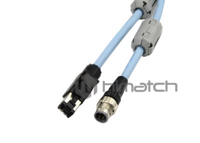 China Cable de Ethernet impermeable M12, chaqueta durable del cable PUR de la red del gato 6 para FA Fieldbus en venta