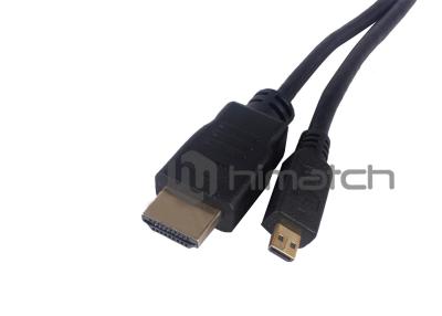 China Slim Micro HDMI Cable A Plug To D Plug Gold 2m For Camera Portable Devices for sale