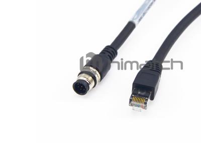 China Cable de Ethernet industrial del gato 5, los 5m M12 flexible al cable de Ethernet Rj45 en venta