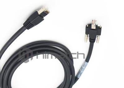 China Schwarzes Gigabit Ethernet-Kabel/angelte Kabel Rj45 mit der Rändelschrauben-Blockierung zu verkaufen