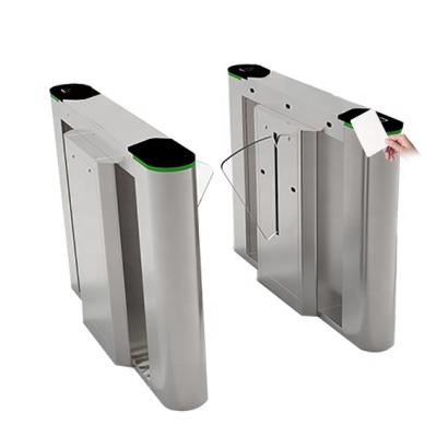 China Stainless Steel SUS304 + Pro Design FBL6011 Acrylic Modular Flap Barrier Turnstile With RFID Card Reader for sale