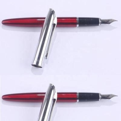 China Translucent Lower Barrel Shiny Chrome Student Lacquer Upper Barrel Metal Fountain Pen for sale