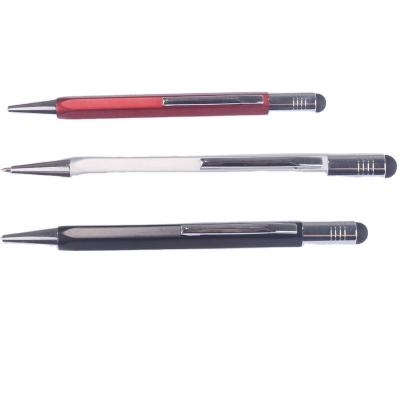 China office & High Quality School Pen Twist Screen Touch Metal Hexagon Ballpoint Pen for sale