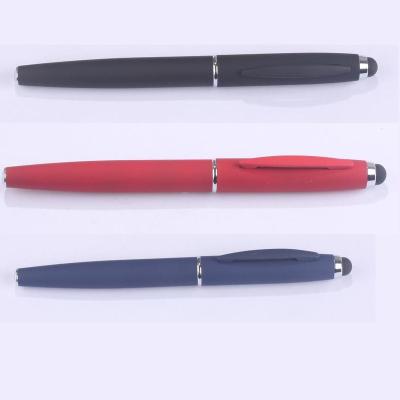 China Promotional Pen Multifunctional 2 in 1 Metal Soft Touch Stylus Tool Roller Pen Type for sale