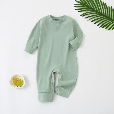 China Cozy Baby Clothes Wholesale Hot Long Sleeve Baby Solid Infant Clothing Rompers With Snap for sale