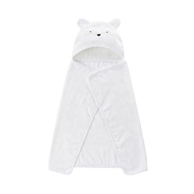 China Hot Sale Baby Cotton Child Safe Towels Wrap Wrap Cover With Bath Towel Animal Hooded Animal Print White Unisex Child Baby Use for sale