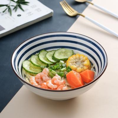 China 8 Inch Ceramic Soba Udon Pho Bowl Japanese Ramen Porcelain Noodle Soup Ceramic Restaurant for sale