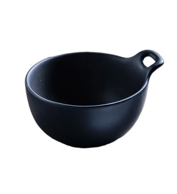 China Viable Matte Black White Black Blue Ceramic Breakfast Dessert Salad Soup Rice Bowl Small Bowl for sale