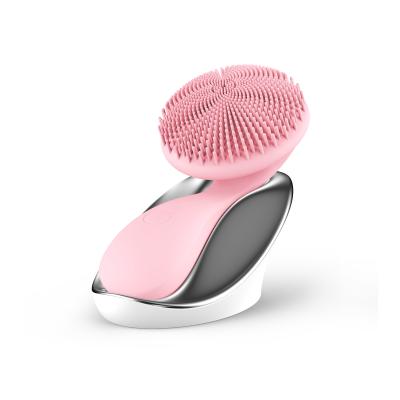 China Acne Treatment Iksbeauty 3D Ultrasonic Magnetic Rotating Head Silicone Face Rotating Electric Brush for sale