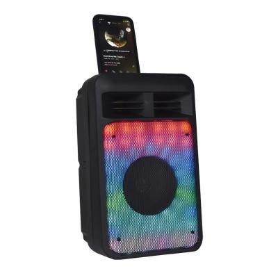 China New LED Colorful Light Packing Lantern Outdoor Portable Wireless Microphone Bluetooth Speaker Pluggable 4 Inch for sale