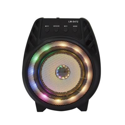 China Outdoor Portable Multifunction LED Colorful Light Head BT/USB/TF/AUX/FM/KALA6.5 Hole /LED Flame Flashlight Speaker for sale