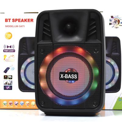 China Colorful Lightweight Outdoor Portable Multifunctional LED Trolley Speaker Powered DJ Bass Speaker for sale