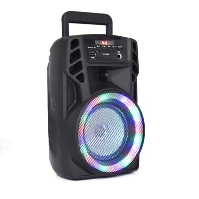 China Colorful LED Light 4 Inch Trolley Speaker DJ Outdoor Portable Subwoofer Speaker System Sound Box With LED Light for sale