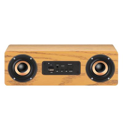 China Phone Function Subwoofer Bluetooth Speaker BT Mobile Phone LED Display Speaker Laptop Wood Speaker With FM Radio TF for sale