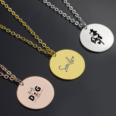 China Classic Fashion CLASSIC Logo Hip Hop Pendant Charm Custom Chain Stainless Steel Necklaces For Men Women for sale