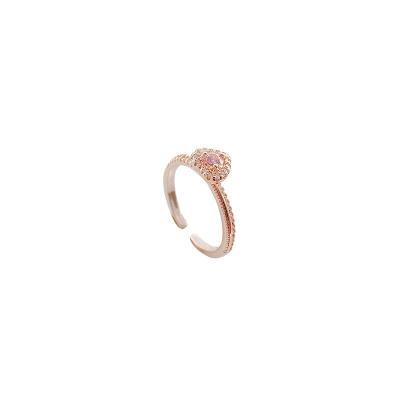 China Fashion CLASSIC Heart Shape Rose Gold Zircon Engagement Ring For Girl Simple Design Women Latest Clear Jewelry for sale