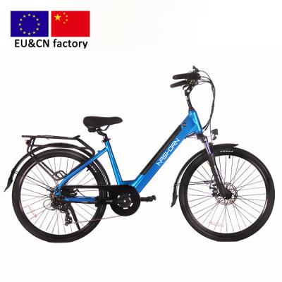 China Aluminum alloy 26 inch electric city bike EU factory no new model ebike 36V/48V anti dumping duty pedelec e bicycle G2617AM rear motor for sale