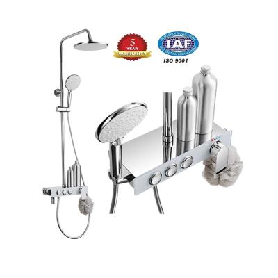 China With Sliding Bar Patented New Modern Hotel Style Wall Mounted Exposed Bathroom Shower Faucet Mixer Set for sale