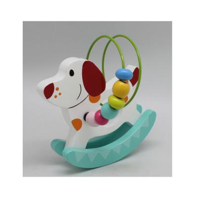 China Wooden Dalmatian Bead Maze Roller Coaster Walk Along Cartoon Educational Toys Pull Toy Shape Sorter Bead For Children for sale