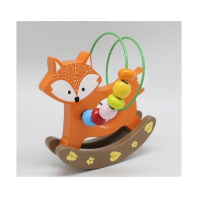 China Wholesale Educational Wooden Beads Maze Sliding Wooden Beads Coaster Toy Set Fox For Kids Wooden Cartoon for sale