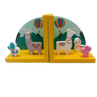 China China Decorative Desk Table Shelf Organizer Children Wooden Bookends For Kids Room for sale