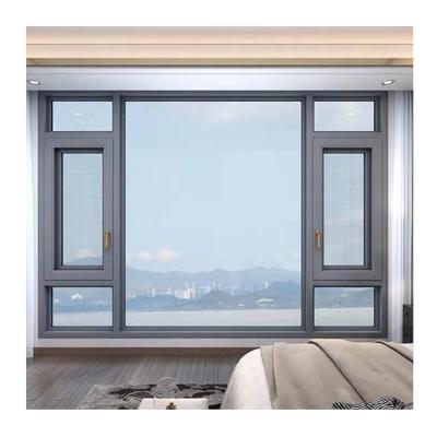 China Folding Tempered Casement Windows Aluminum Double Glazed Casement Windows Outswing Screen Double Glazed Casement Windows for sale