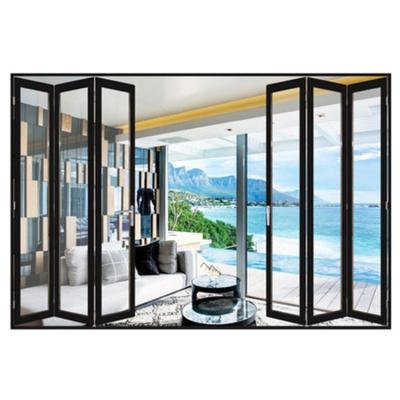 China Mosquito-proof Bi-Fold Toilet Bi-Fold Doors Door Frame Philippines Modern Aluminum Glass Fittings Accessories Mosquito Proof Folding Door for sale