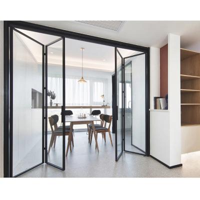 China Large Modern Balcony Cabinet Bifold Side Folding Interior Door Aluminum Sliding Door Slim Folding Profiles for sale