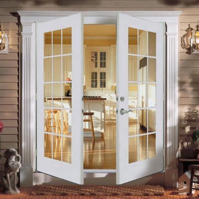 China Residential Exterior French Doors Curtains Door Price Front Aluminum Out Swing Patio Glass Sound Insulation Double Doors for sale