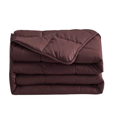 China Big Brown Sleep Mart Children Anti Dust Mite Weighted Blanket Polyester Argentina Easy To Move Weighted Cooling Blanket for sale