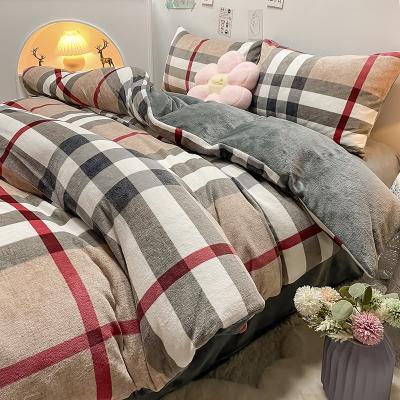 China 2021 Factory Wholesale New Nondisposable Coral Velvet Printed Quilt Cover Thick Sheet Bedding for sale