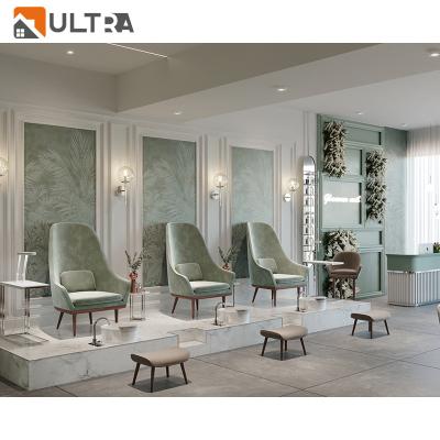 China Customized Ultra Customized Design Display Hair Salon Station Furniture Mirror Barbershop Stations for sale