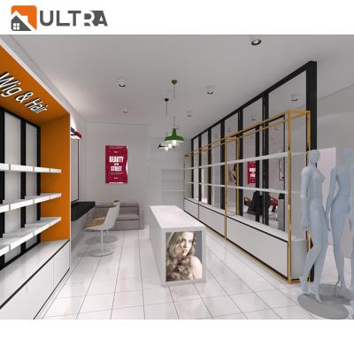 China Customized Ultra Customized Wholesales Hair Beauty Store Retail Furniture Set Hair Salon Decor for sale