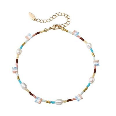 China BOHEMIA TT Jewelry Bohemia Natural Pearl Colorful Tila Adjustable Anklet Beads Anklet Chain Miyuki Beads Beach Anklet for sale