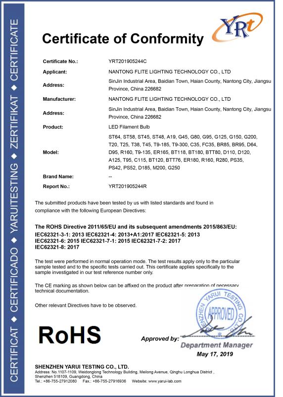 RoHS - Nantong Flite Lighting Technology Co., Ltd.