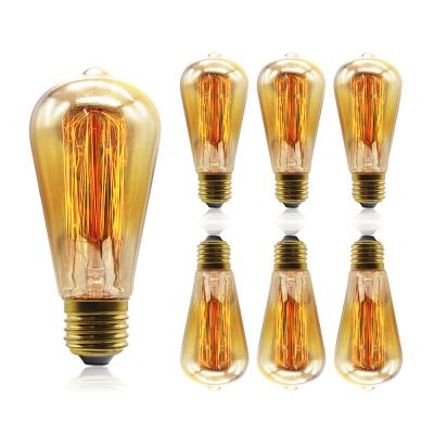 China ST64 E26 E27 edison lamp light bulb 40w brass tungsten bulb antique edison bulb for sale