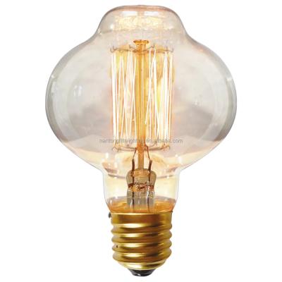 China Factory price brass amber clear glass edison tungsten light bulb vintage for decoration for sale