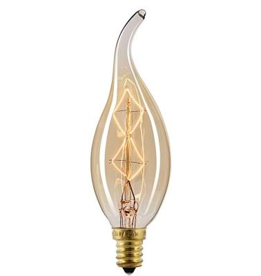 China Clear office / hotel / shop / vintage edison amber light bulb A60 C35 FC35 tailed dimmable edison vintage light bulb for sale