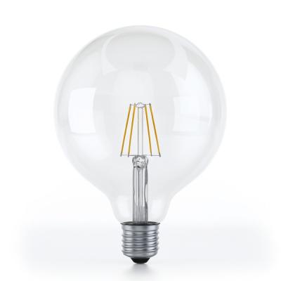 China Garden Road Theme Park Vintage Edison Led Light Bulb Spiral G125 LED Filament Clear Amber Glass Dimmable Light Bulb for sale